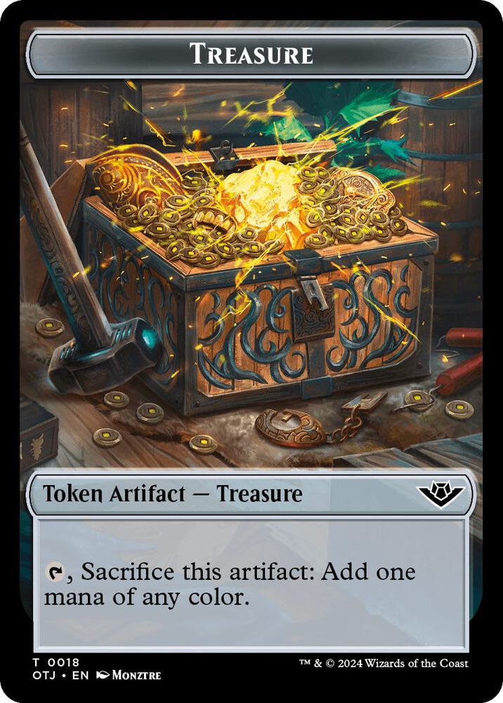 Treasure // Spirit Double-Sided Token 18 // 5 card from Outlaws of Thunder Junction