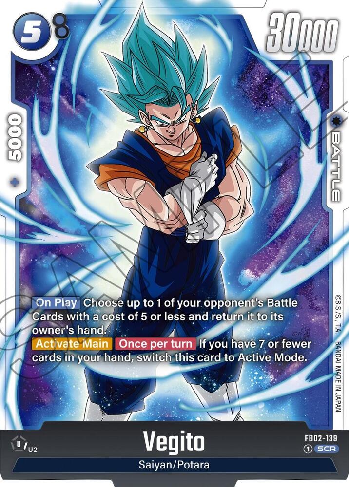 Vegito FB02-139 card from Blazing Aura