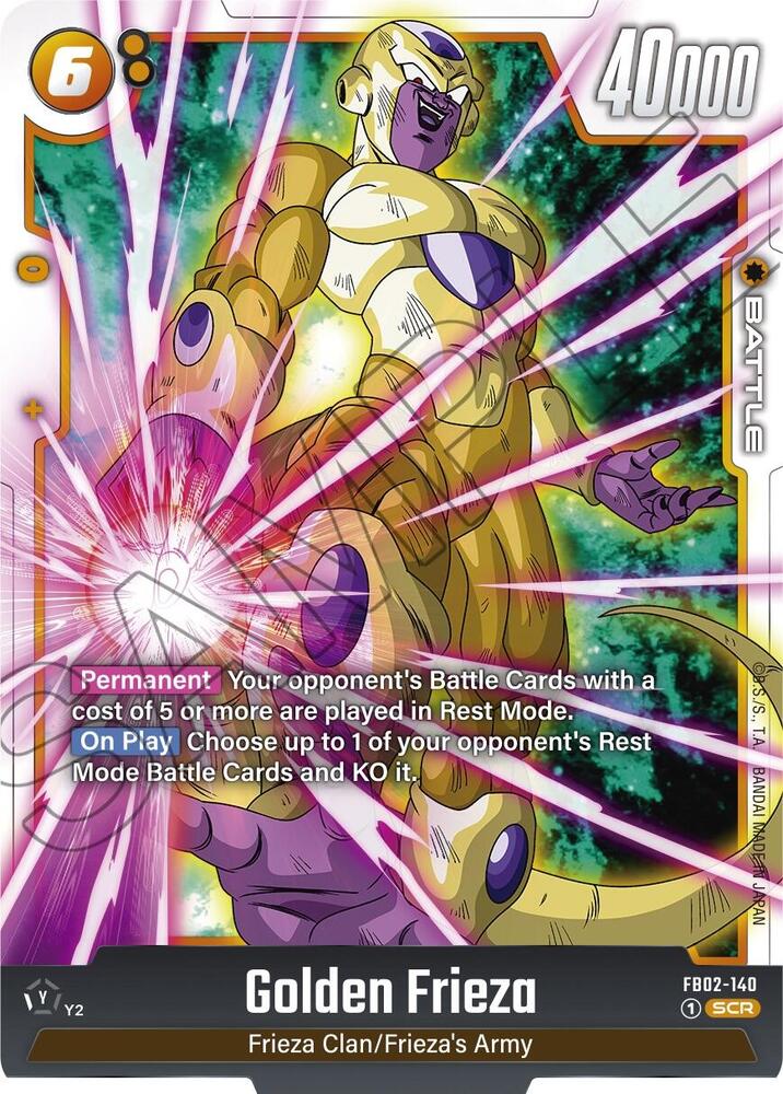 Golden Frieza FB02-140 card from Blazing Aura