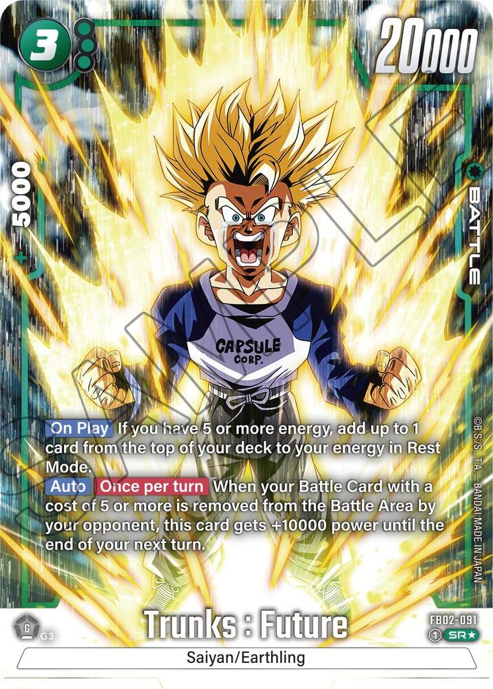Trunks : Future (Alternate Art) FB02-091 card from Blazing Aura