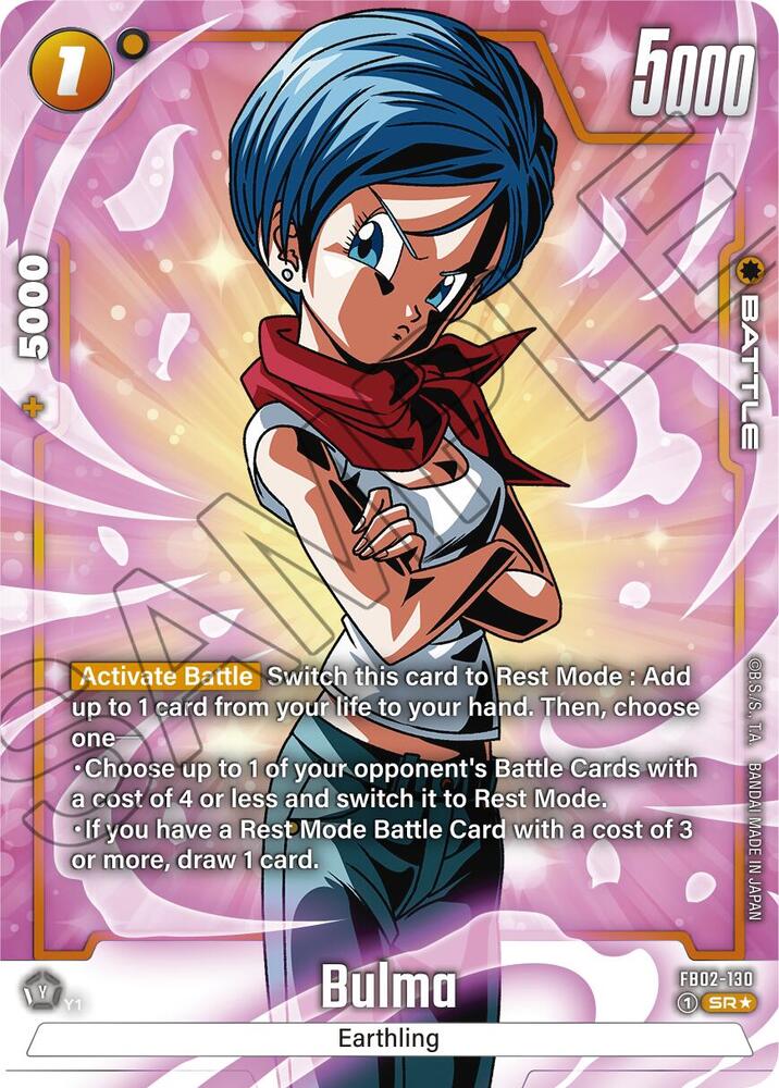 Bulma (Alternate Art) FB02-130 card from Blazing Aura