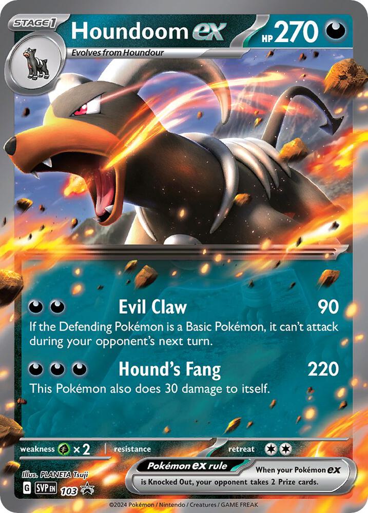 Houndoom ex 103 card from SV: Scarlet & Violet Promo Cards