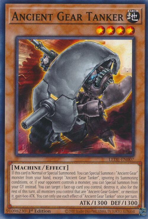 Ancient Gear Tanker LEDE-EN007 card from Legacy of Destruction