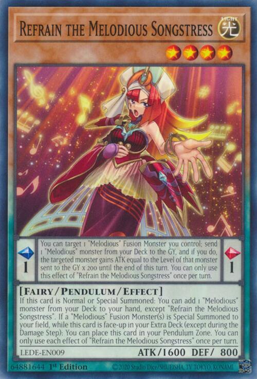 Refrain the Melodious Songstress LEDE-EN009 card from Legacy of Destruction