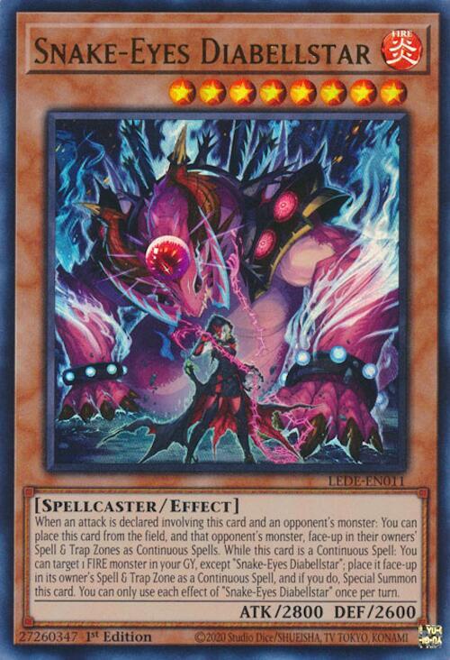 Snake-Eyes Diabellstar LEDE-EN011 card from Legacy of Destruction