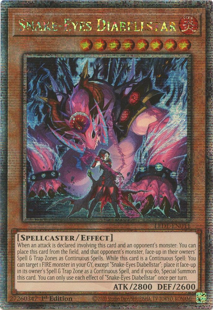 Snake-Eyes Diabellstar (Quarter Century Secret Rare) LEDE-EN011 card from Legacy of Destruction