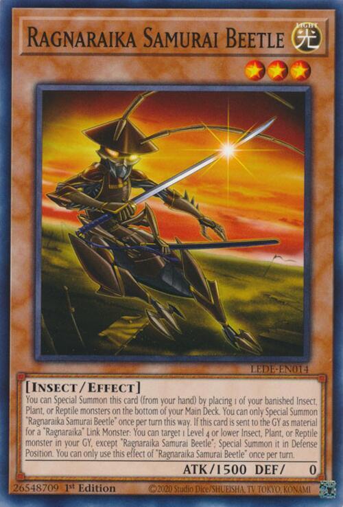 Ragnaraika Samurai Beetle LEDE-EN014 card from Legacy of Destruction