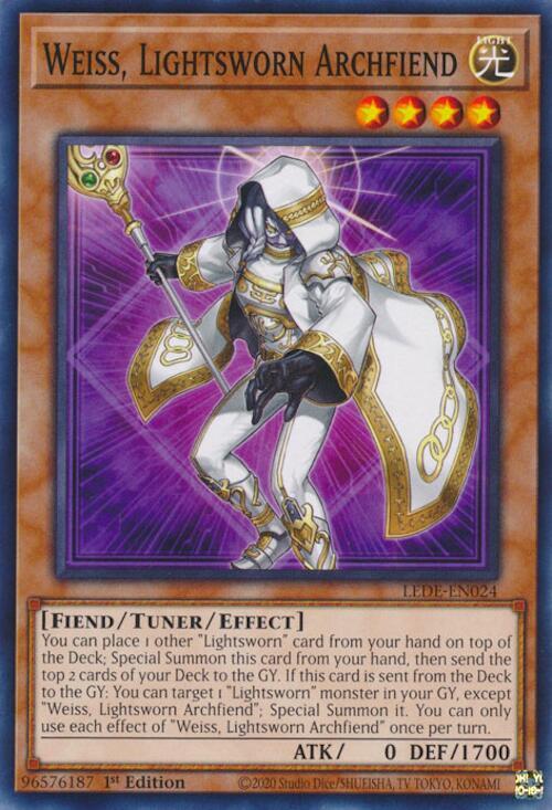 Weiss, Lightsworn Archfiend LEDE-EN024 card from Legacy of Destruction