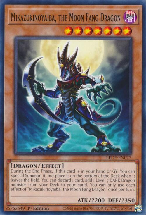 Mikazukinoyaiba, the Moon Fang Dragon LEDE-EN027 card from Legacy of Destruction