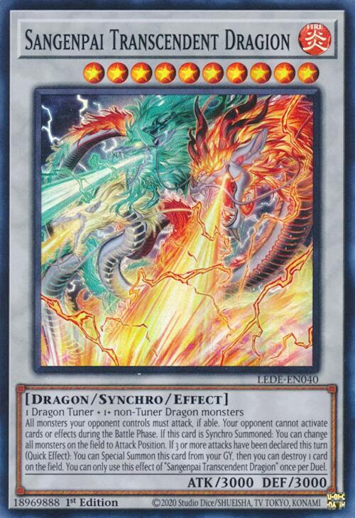 Sangenpai Transcendent Dragion LEDE-EN040 card from Legacy of Destruction