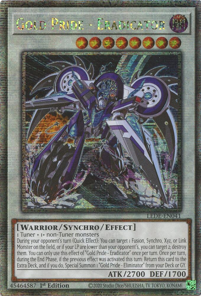 Gold Pride - Eradicator (Quarter Century Secret Rare) LEDE-EN041 card from Legacy of Destruction