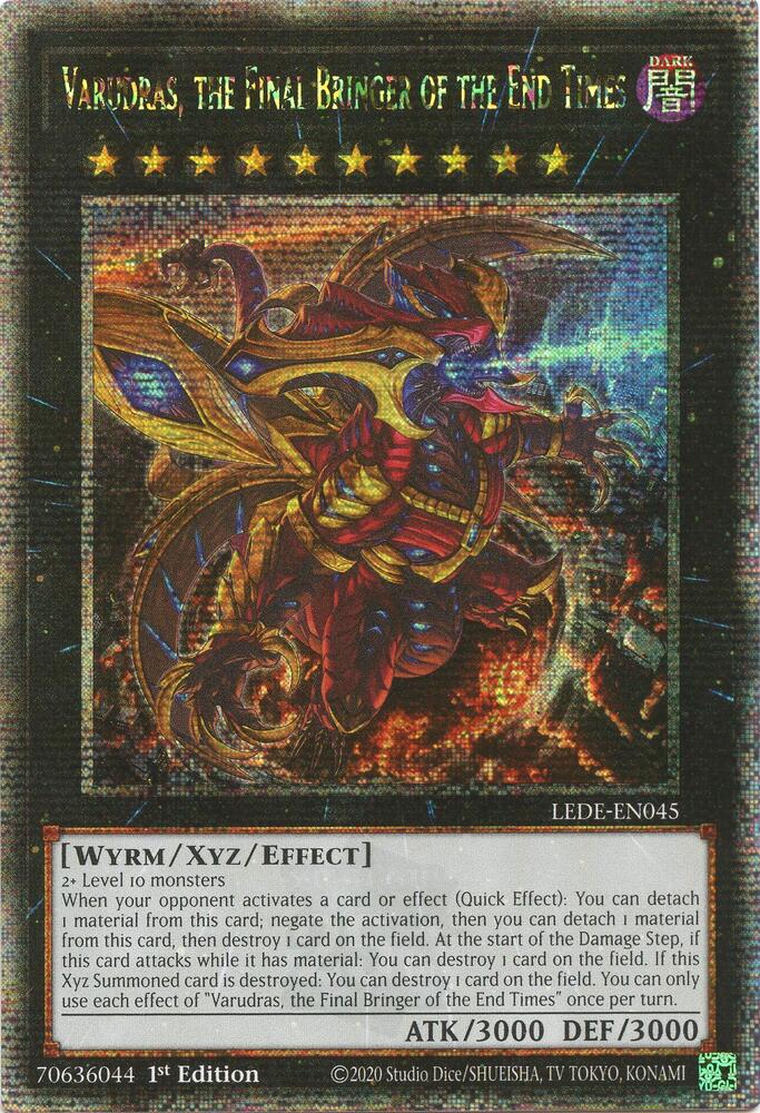 Varudras, the Final Bringer of the End Times (Quarter Century Secret Rare) LEDE-EN045 card from Legacy of Destruction
