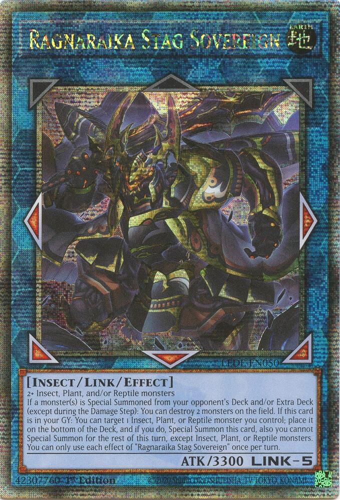 Ragnaraika Stag Sovereign (Quarter Century Secret Rare) LEDE-EN050 card from Legacy of Destruction
