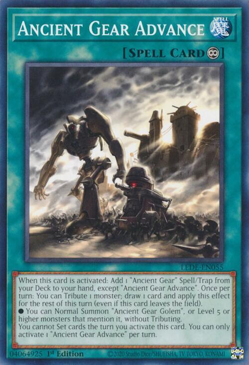 Ancient Gear Advance LEDE-EN055 card from Legacy of Destruction