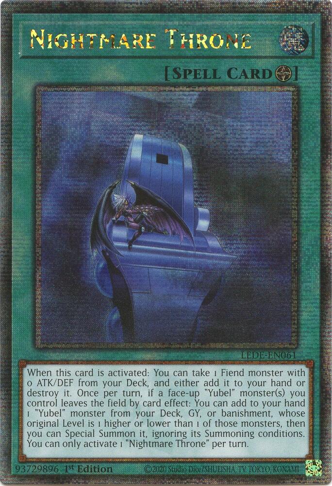 Nightmare Throne (Quarter Century Secret Rare) LEDE-EN061 card from Legacy of Destruction