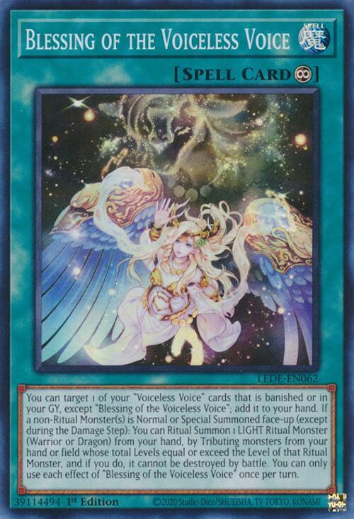 Blessing of the Voiceless Voice LEDE-EN062 card from Legacy of Destruction