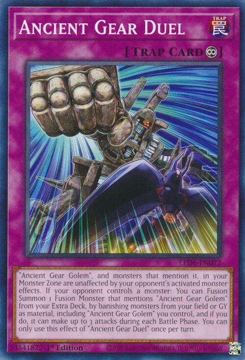 Ancient Gear Duel LEDE-EN072 card from Legacy of Destruction