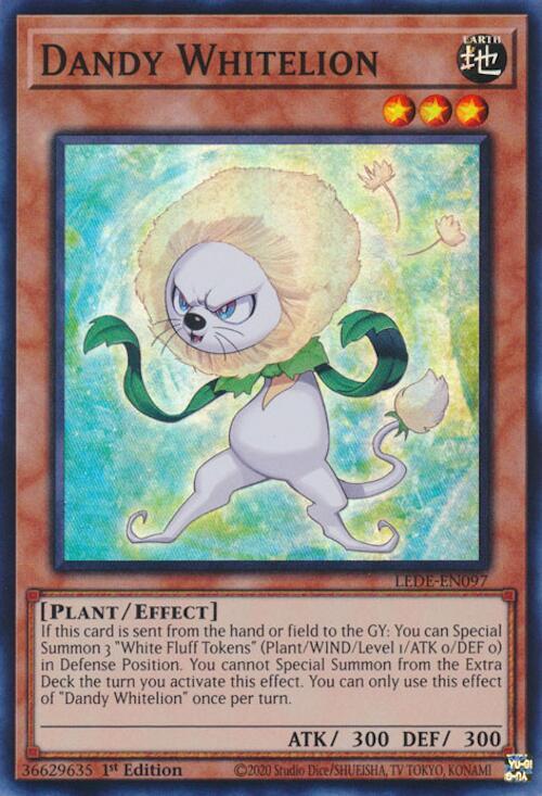 Dandy Whitelion LEDE-EN097 card from Legacy of Destruction