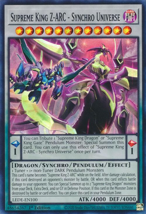 Supreme King Z-ARC - Synchro Universe LEDE-EN100 card from Legacy of Destruction