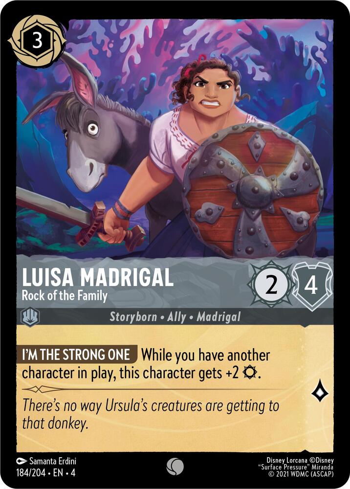 Luisa Madrigal - Rock of the Family 184/204 card from Ursula's Return