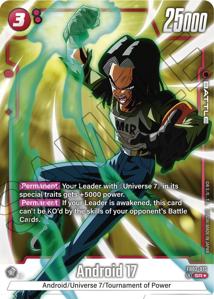 Android 17 (Alternate Art) FB02-015 card from Blazing Aura