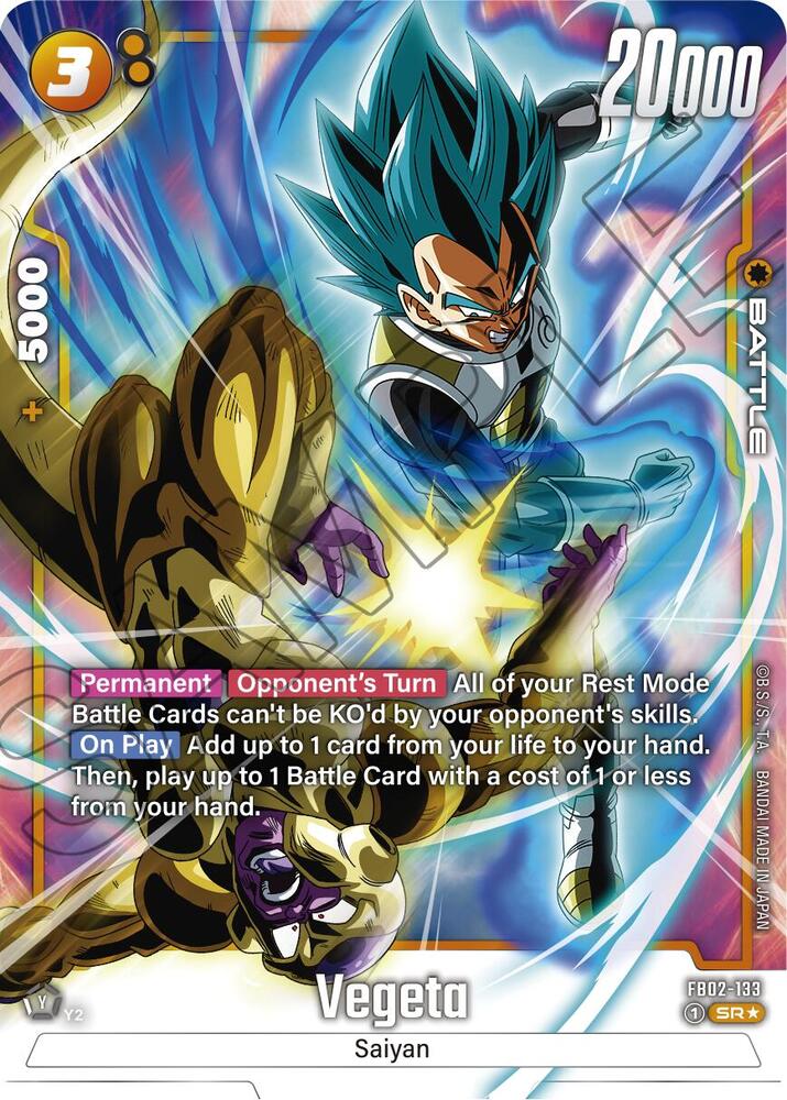 Vegeta (Alternate Art) FB02-133 card from Blazing Aura