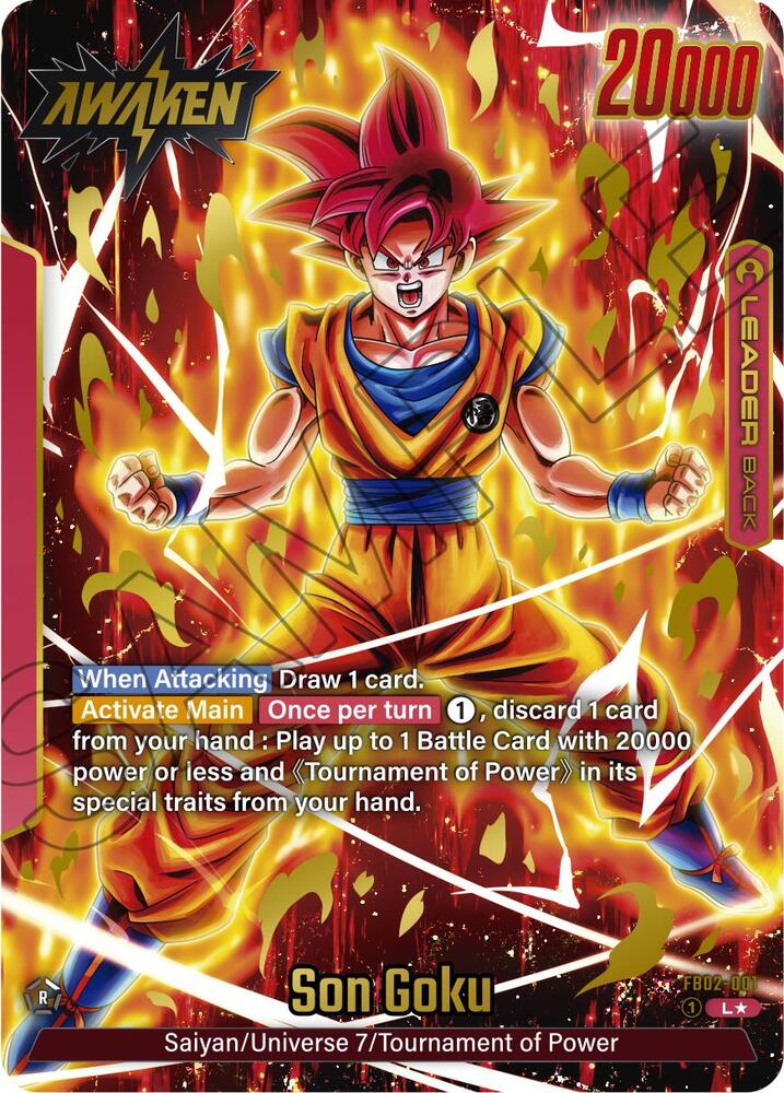 Son Goku (Alternate Art) FB02-001 card from Blazing Aura