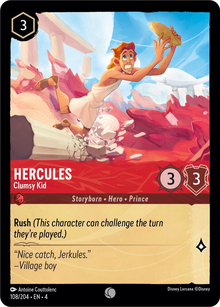 Hercules - Clumsy Kid 108/204 card from Ursula's Return