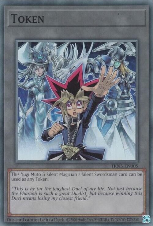 Token: Yugi Muto and Silent Magician and Silent Swordsman TKN5-EN005 card from Legacy of Destruction