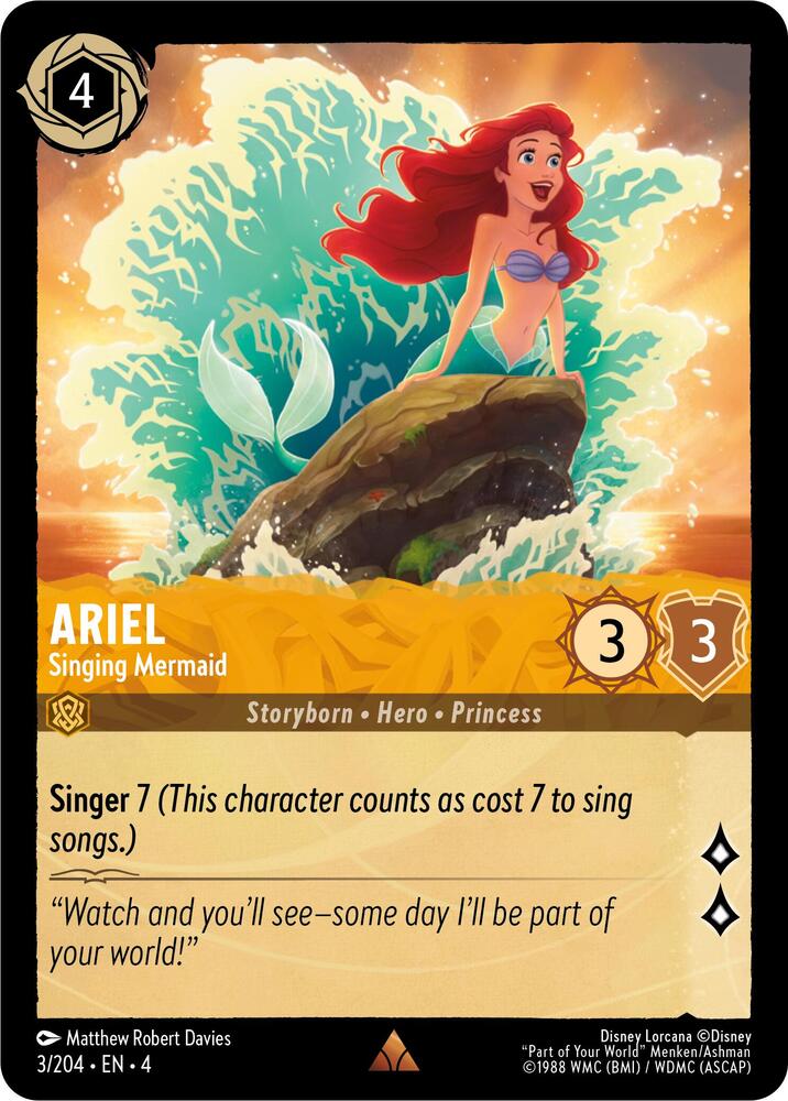 Ariel - Singing Mermaid 3/204 card from Ursula's Return