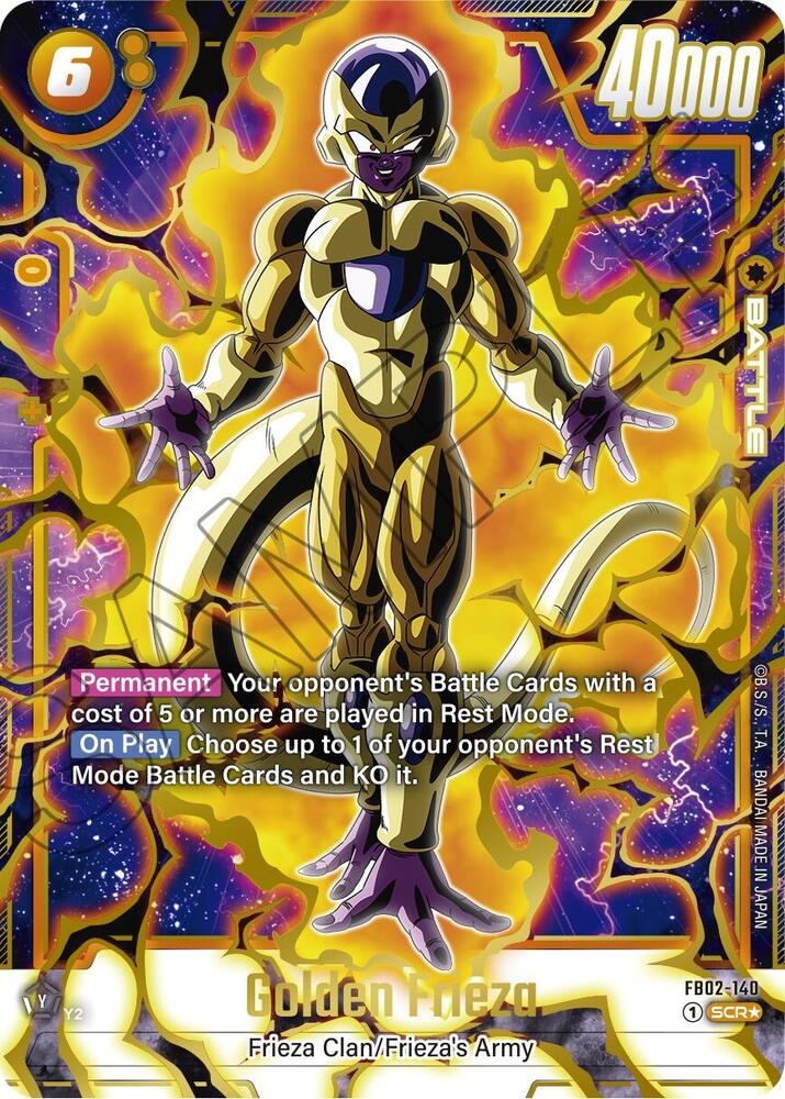 Golden Frieza (Alternate Art) FB02-140 card from Blazing Aura