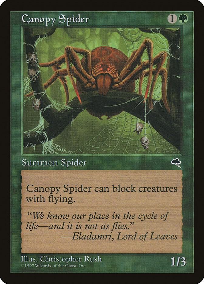 Canopy Spider 217 card from Tempest