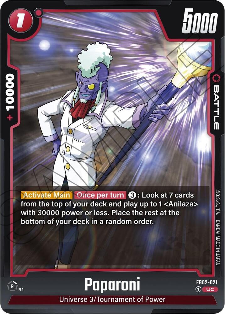 Paparoni FB02-021 card from Blazing Aura