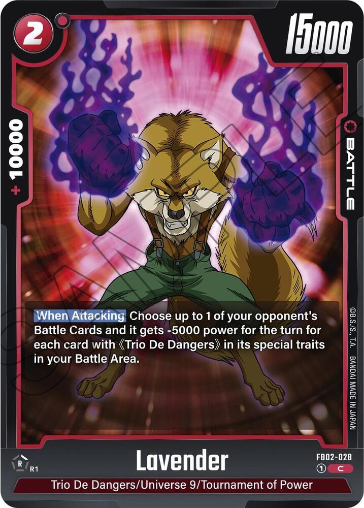 Lavender FB02-028 card from Blazing Aura