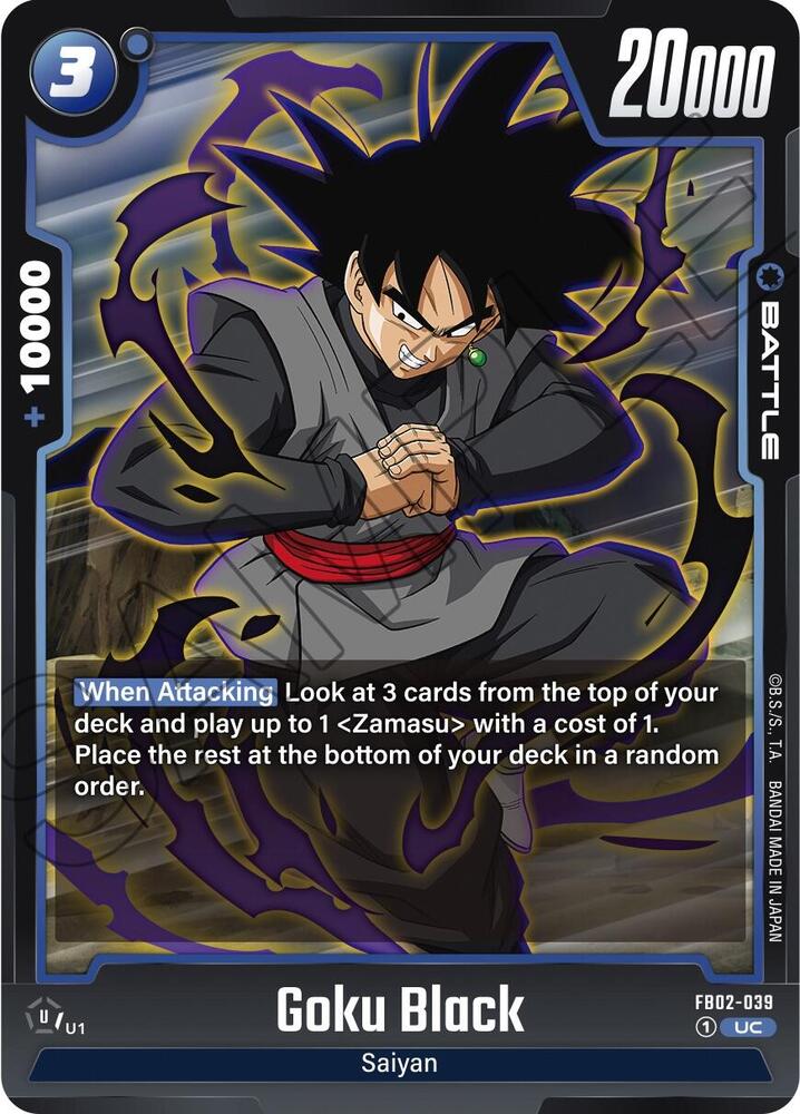 Goku Black FB02-039 card from Blazing Aura