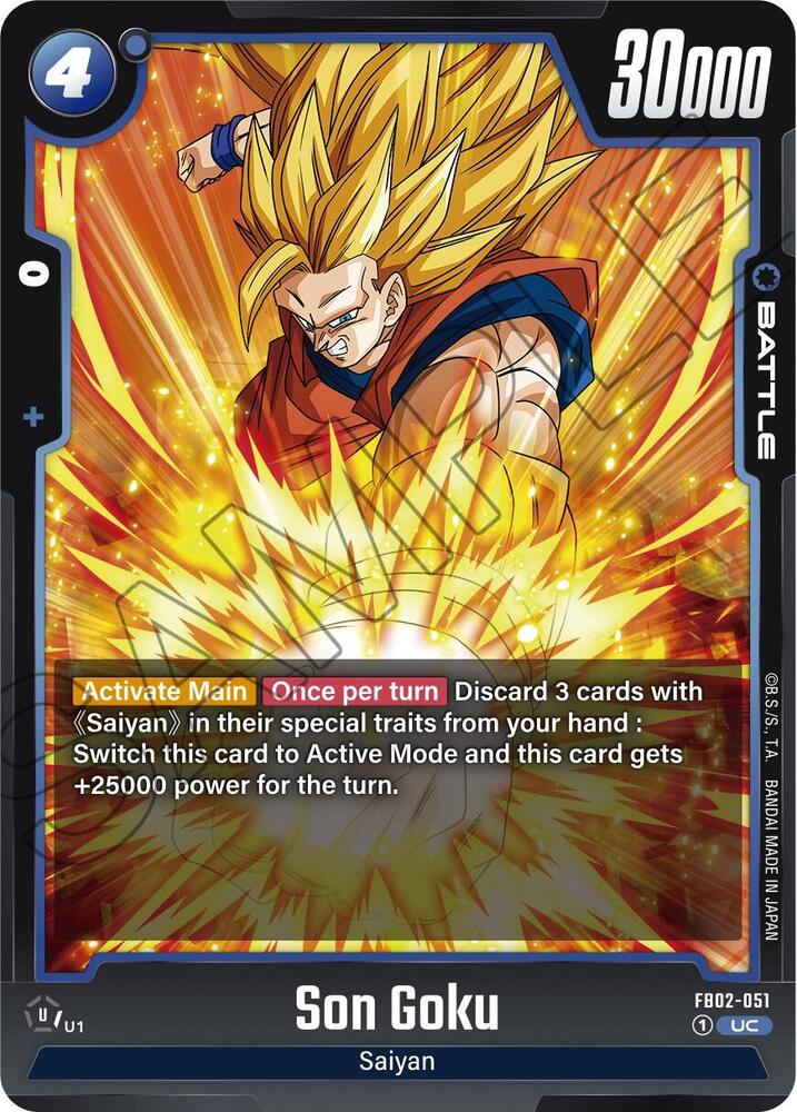 Son Goku FB02-051 card from Blazing Aura