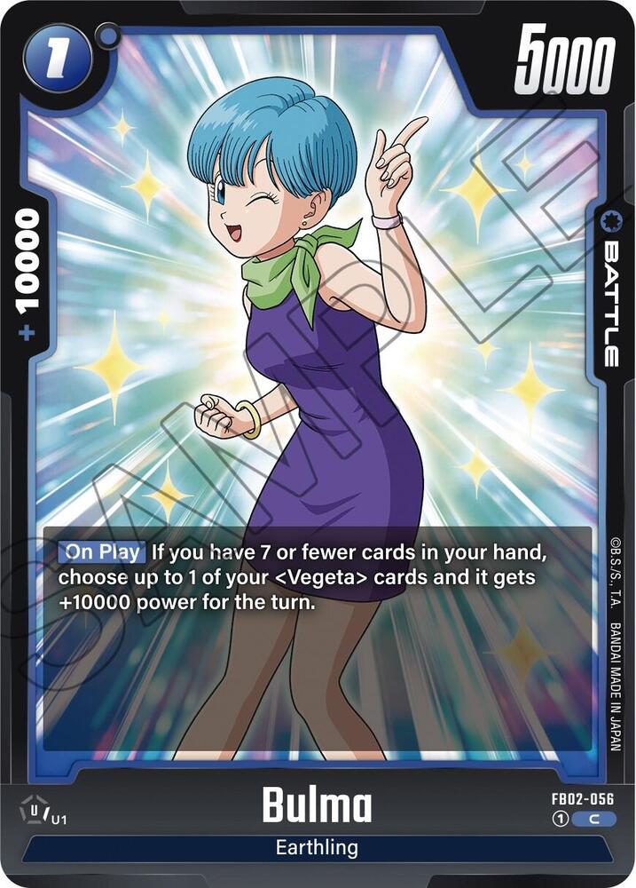 Bulma FB02-056 card from Blazing Aura