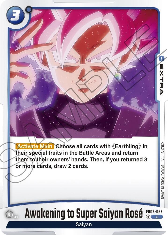 Awakening to Super Saiyan Rose FB02-067 card from Blazing Aura