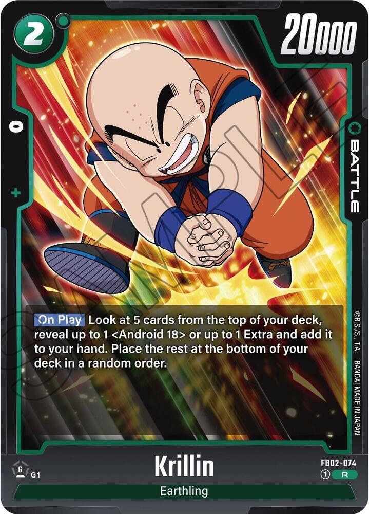 Krillin FB02-074 card from Blazing Aura
