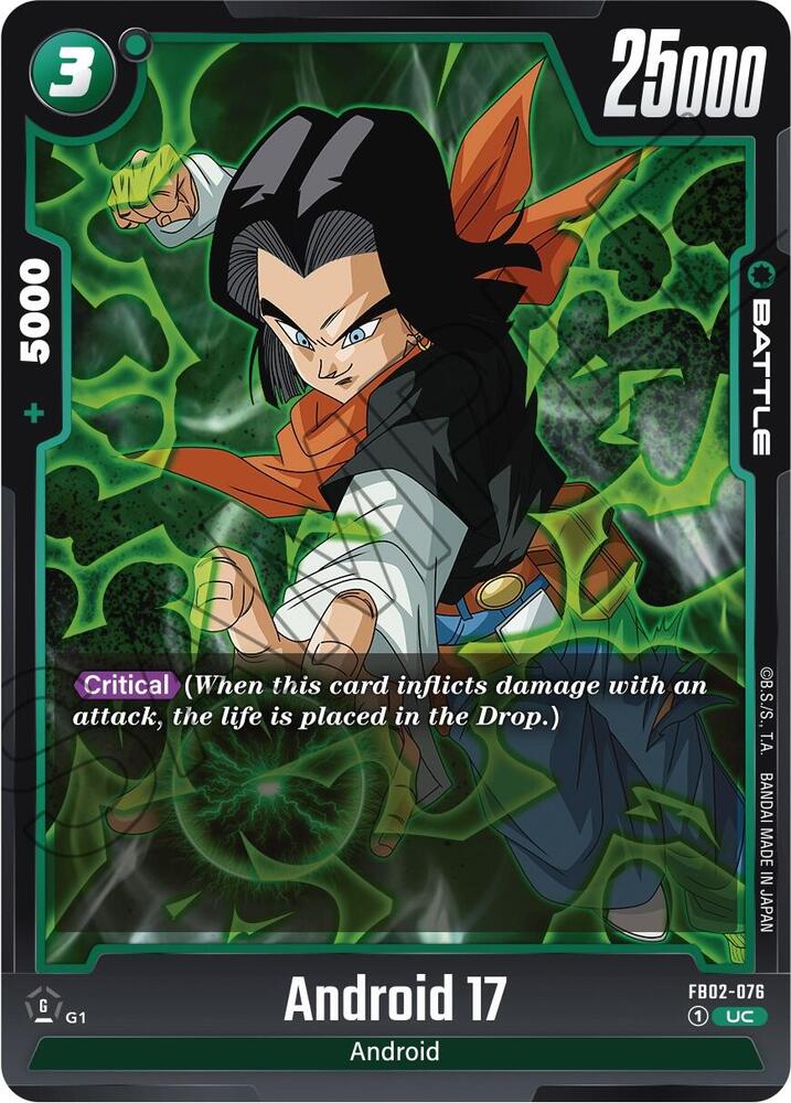 Android 17 FB02-076 card from Blazing Aura