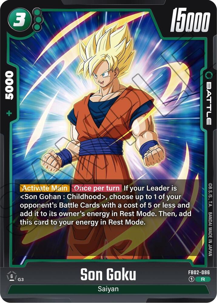 Son Goku FB02-086 card from Blazing Aura