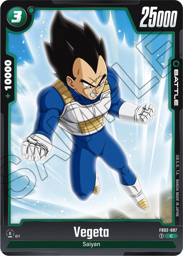 Vegeta FB02-097 card from Blazing Aura