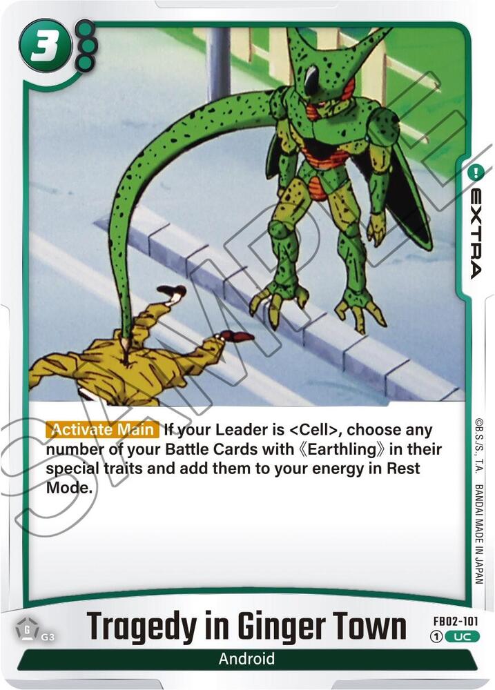 Tragedy in Ginger Town FB02-101 card from Blazing Aura