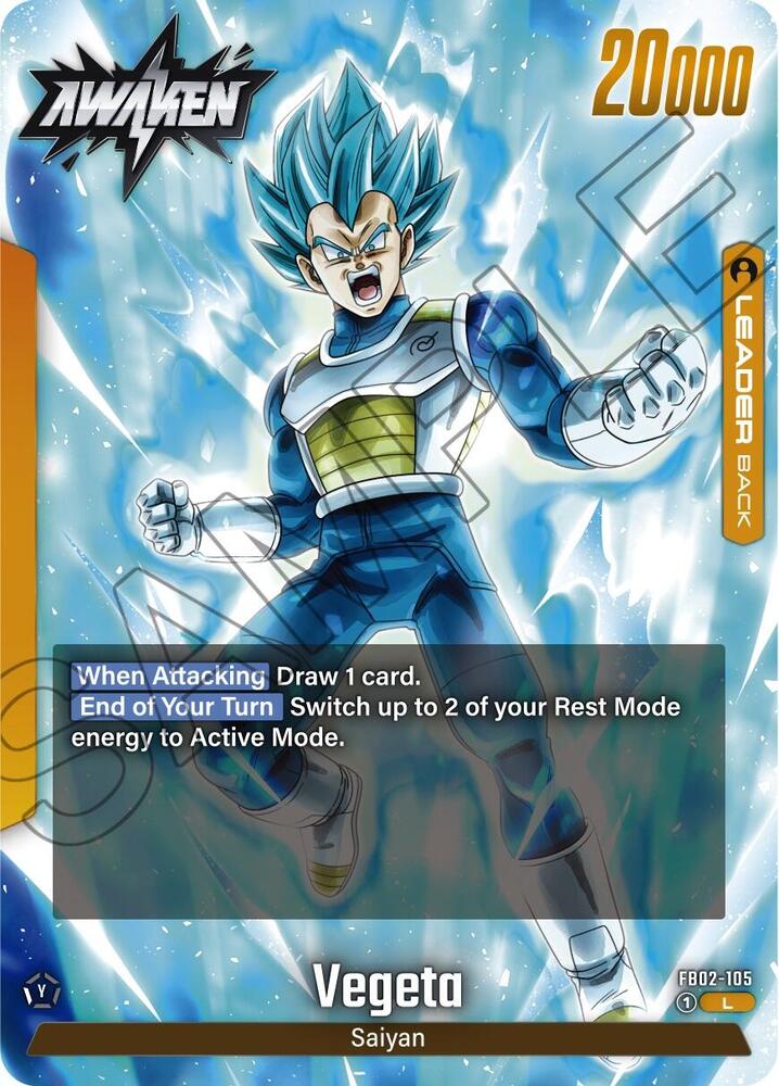 Vegeta FB02-105 card from Blazing Aura