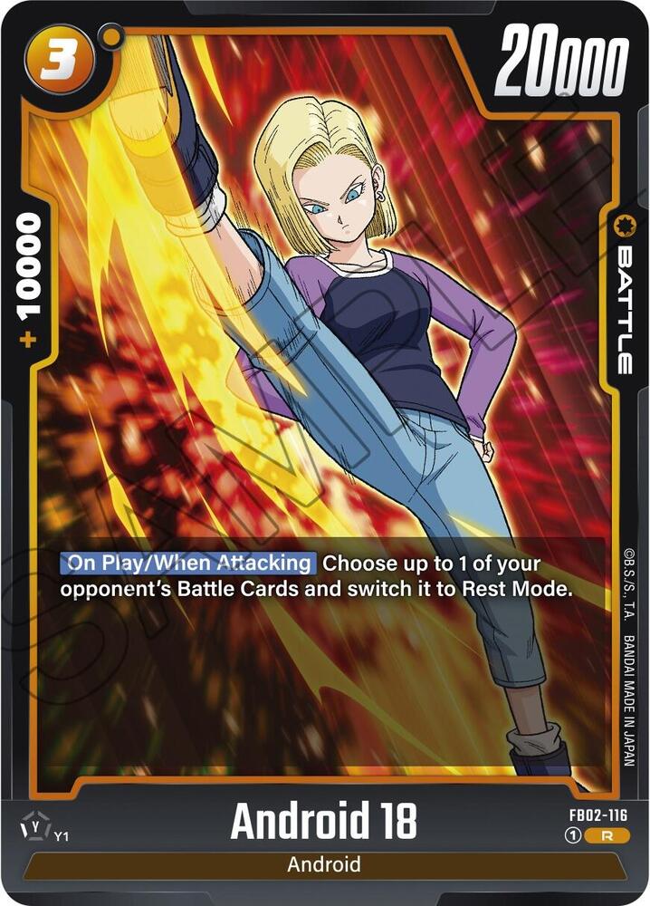Android 18 FB02-116 card from Blazing Aura