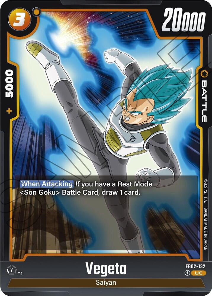 Vegeta FB02-132 card from Blazing Aura