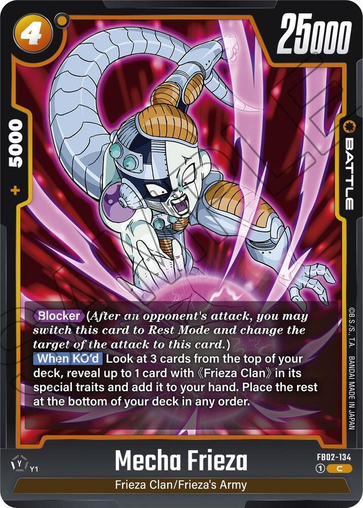 Mecha Frieza FB02-134 card from Blazing Aura