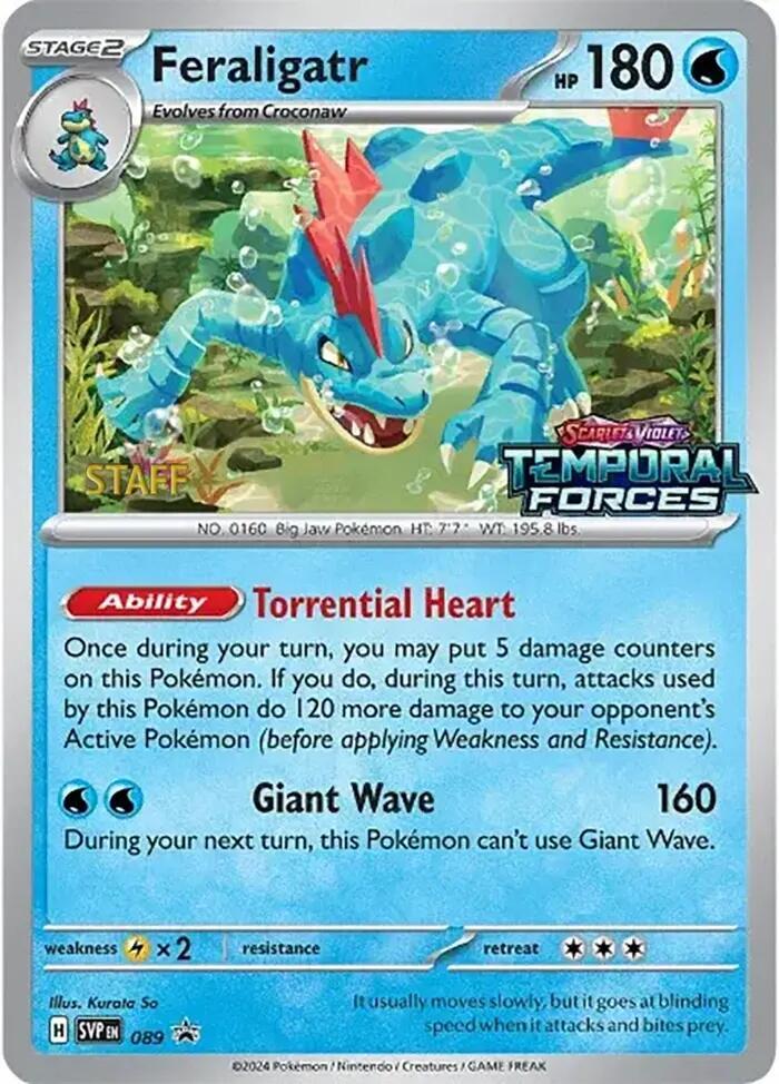 Feraligatr (Prerelease) [Staff] 089 card from SV: Scarlet & Violet Promo Cards