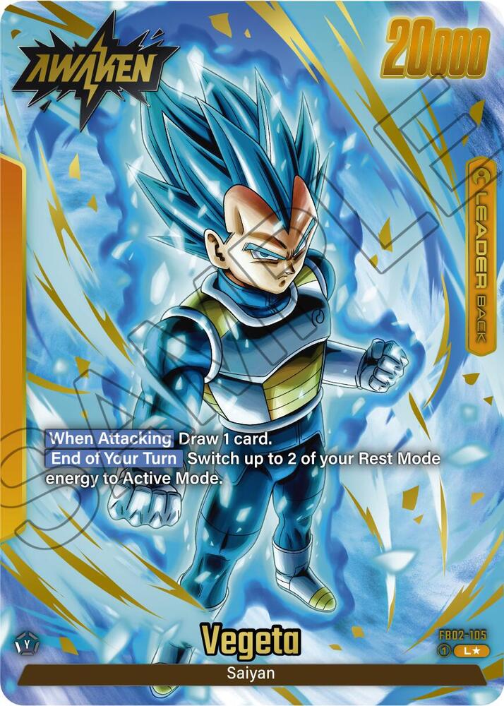 Vegeta (Alternate Art) FB02-105 card from Blazing Aura