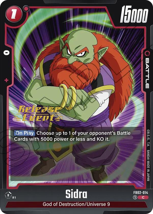 Sidra FB02-014 card from Blazing Aura Release Event Cards